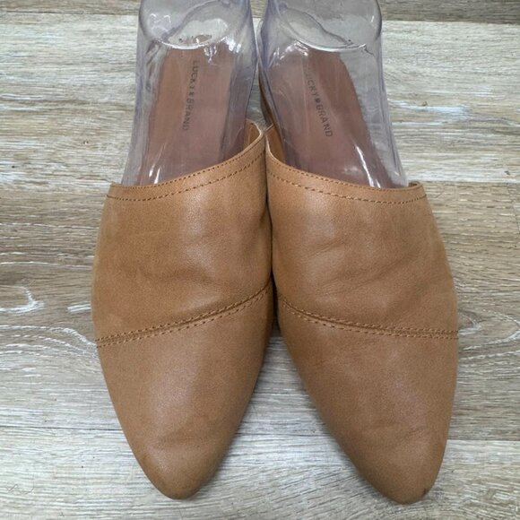 Lucky Brand Baamira Tan Leather Mule Women's Size 10 - Picture 2 of 7